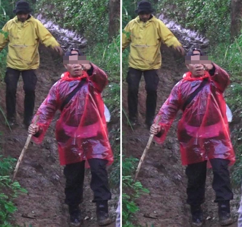 Oknum polisi di Bondowoso melarang media mengambil dokumentasi saat jenazah pendaki Jember yang terjatuh di Gunung Saeng Bondowoso. (Radar Jember)