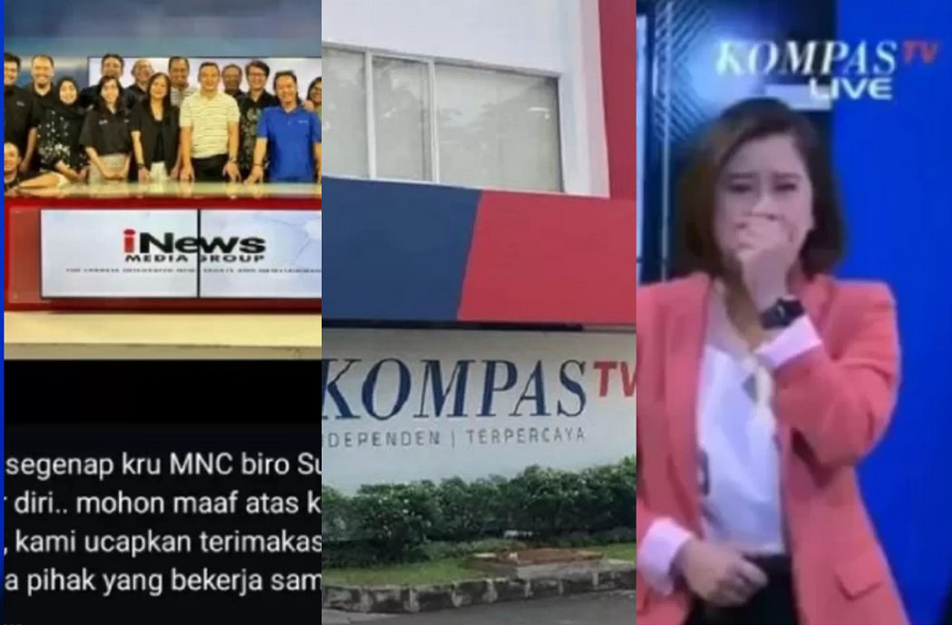 Kompas TV dan stasiun TV lain lakukan layoff atau PHK massal sampai ada yang tutup kantor. (Kolase Instagram)