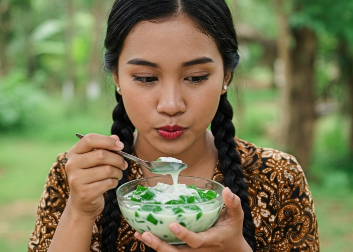 Minuman tradisional dengan kuah santan.