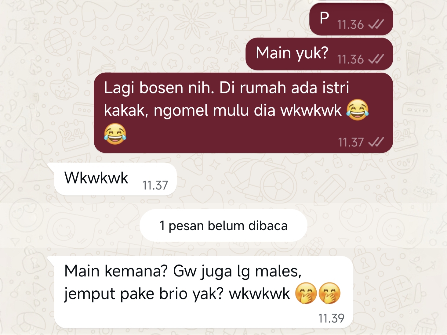 Wkwkwk, tawa khas segala kondisi percakapan original warganet Indonesia.