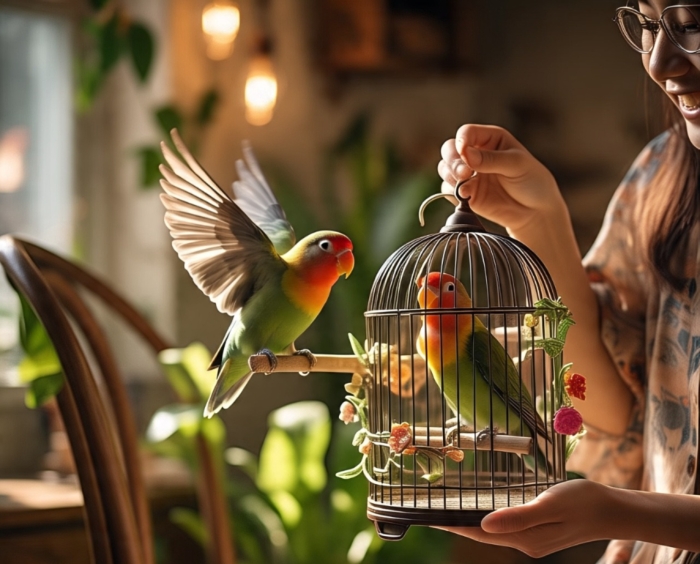 Beternak lovebird (Ilustrasi AI).