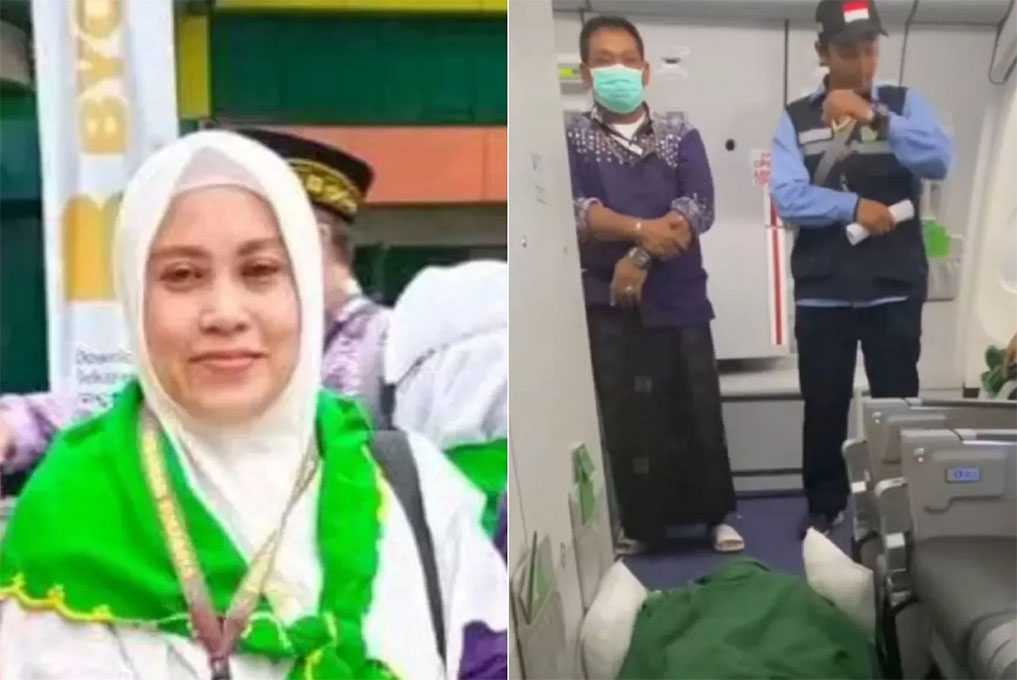 Jemaah calon haji asal Sidoarjo Embarkasi Surabaya, Nur Fadilah meninggal dunia di dalam pesawat Saudia Airlines menuju Madinah. (Instagram @nahrawi_imam)