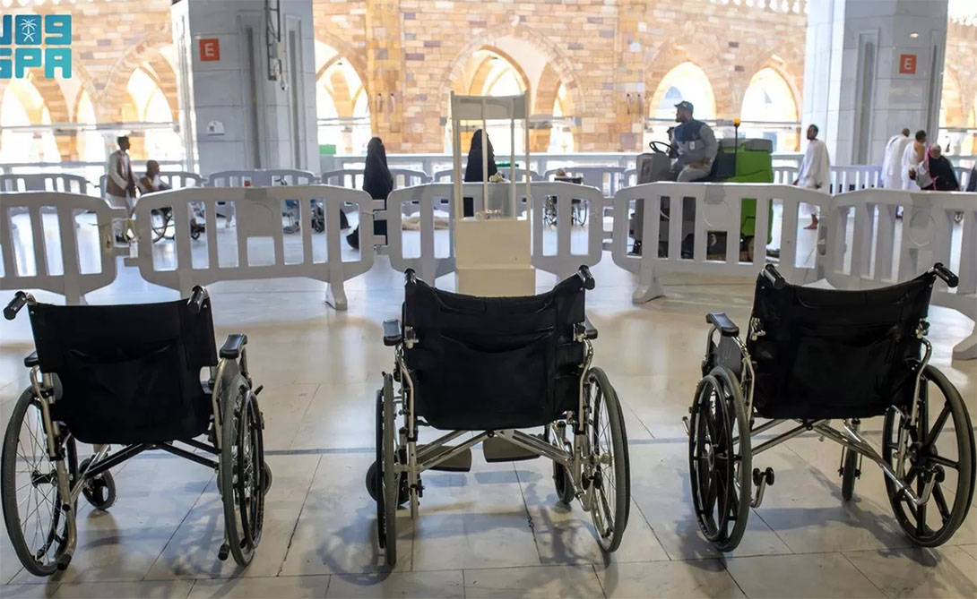 Layanan kursi roda di Masjidil Haram. (spa.gov.sa)