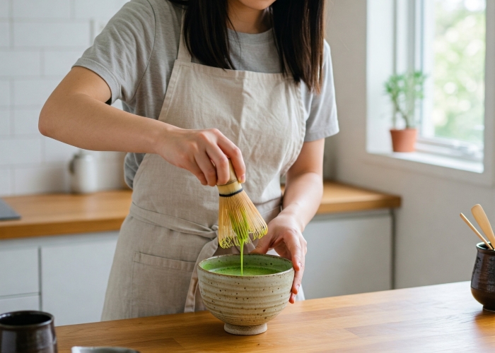 Cara menyeduh matcha tradisional Jepang.