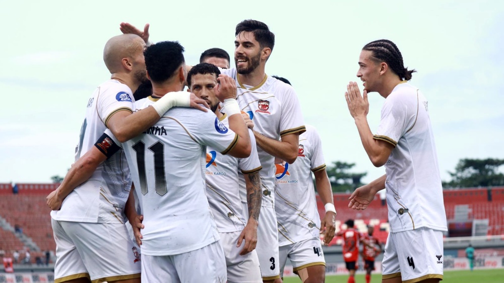 SELAMAT: Madura United bertahan di Liga 1 musim depan usai menang 2-0 atas Bali United