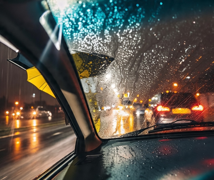 Berkendara saat musim hujan.