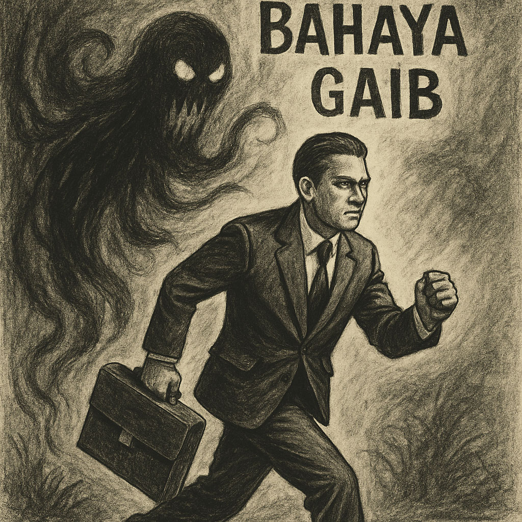 Ilustrasi seseorang diintai bahaya gaib. (AI)