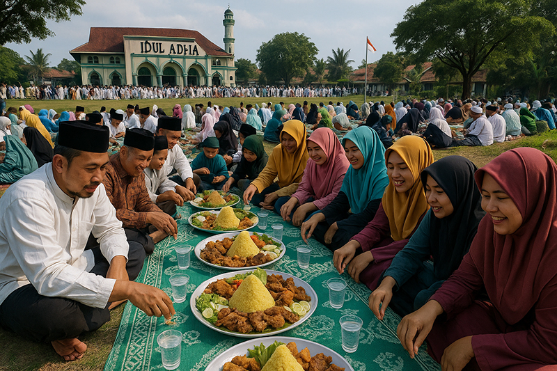 Ilustrasi selamatan Idul Adha 2025. (AI)