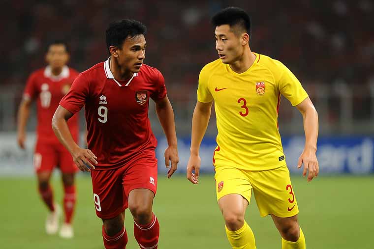 Ilustrasi Indonesia vs China. (foto dibuat AI)