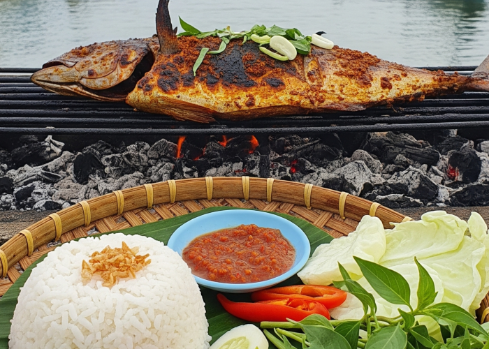 Ikan bakar manokwari makanan khas Papua.