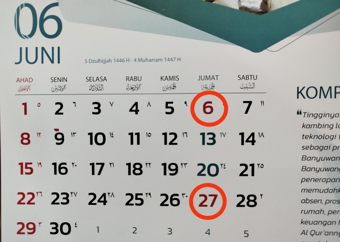 Dua long weekend di Bulan Juni 2025.