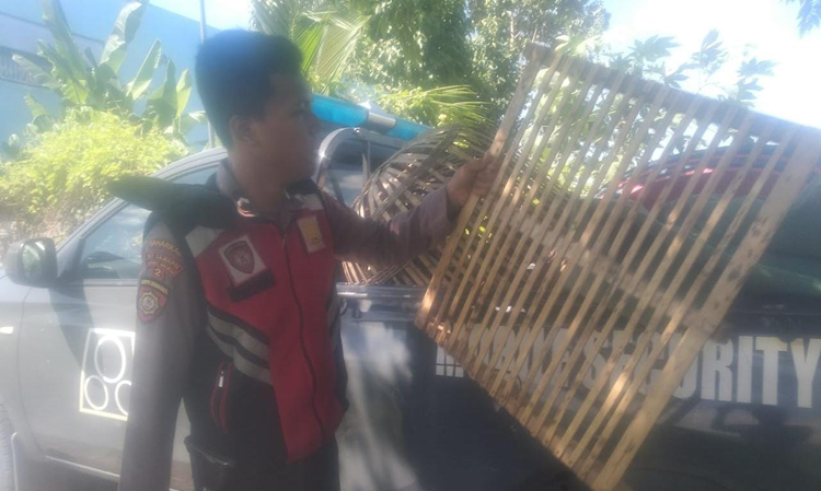 BARANG BUKTI: Anggota Polres Situbondo menggerebek arena sabung ayam di Desa Paowan, Kecamatan Panarukan, Minggu lalu (25/5).