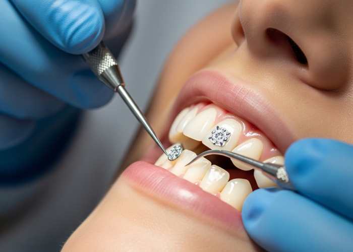 Pasang tooth gem bikin senyum lebih menawan, tapi ada risikonya.