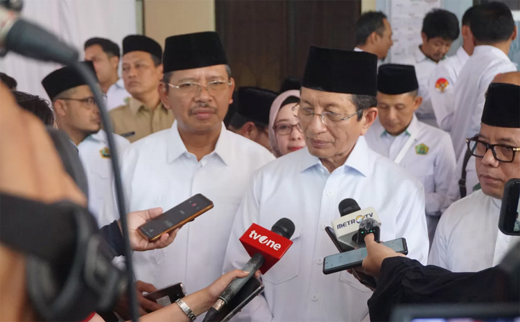 Menteri Agama Nasaruddin Umar usai membuka program TBQ di Jakarta (27/5).