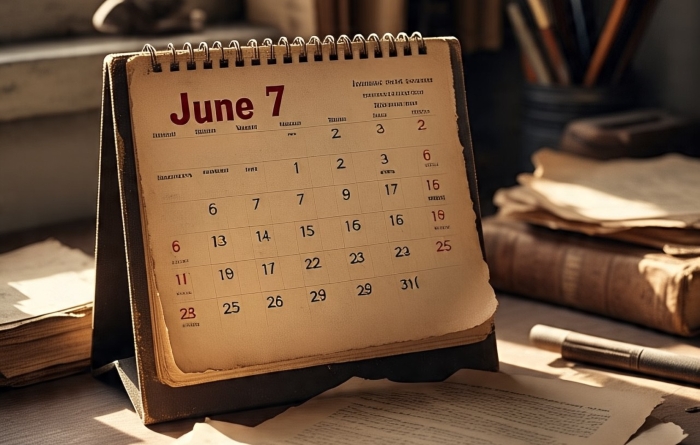 Kalender lama tertanggal 7 Juni.