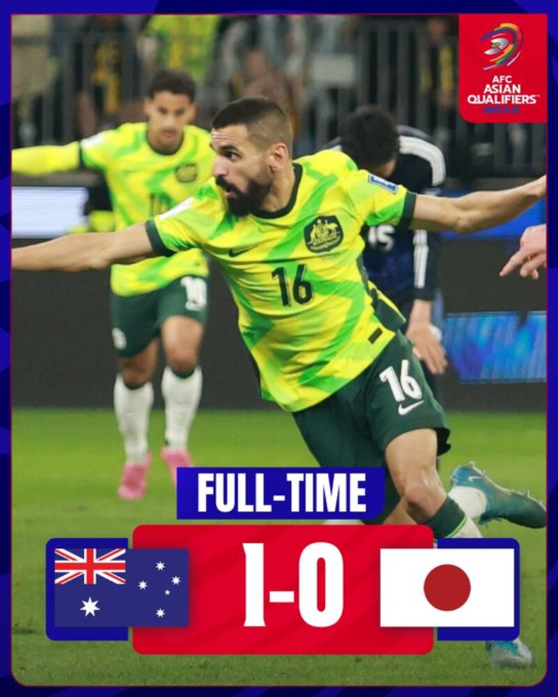 KEJAR RUNNER UP: Kemenangan Australia 1-0 atas Jepang menutup peluang Indonesia lolos langsung ke Piala Dunia 2026