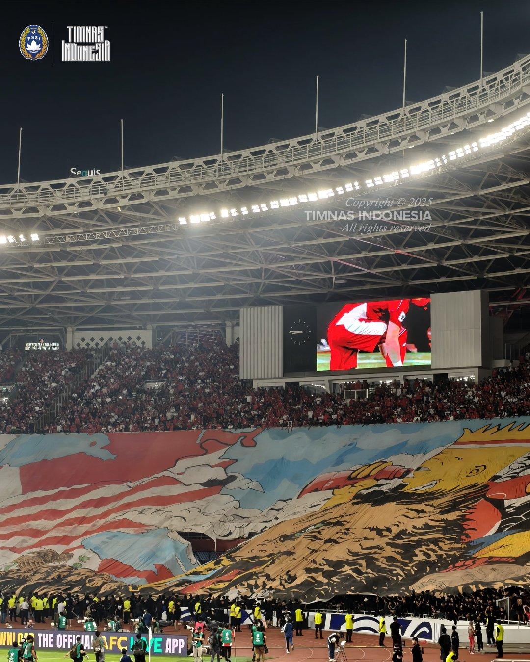 KREATIVITAS: La Grand Indonesia dan Ultras Garuda memberikan suport penuh kepada perjuangan timnas Indonesia