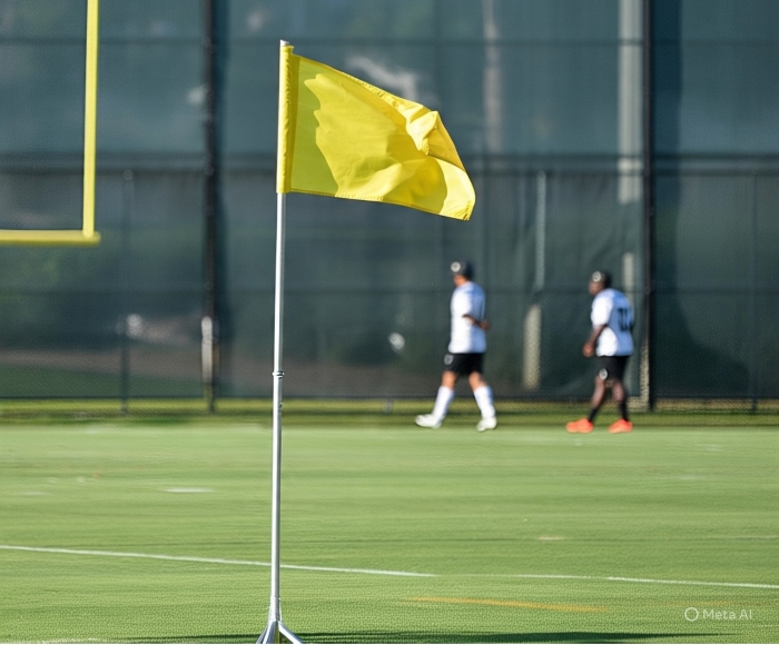 Fungsi tiang corner dalam sebuah lapangan sepak bola.