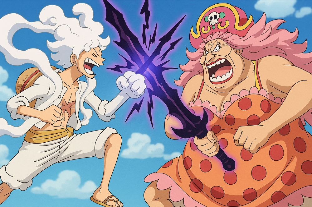 Lufyy gear 5 Nika vs Big Mom.