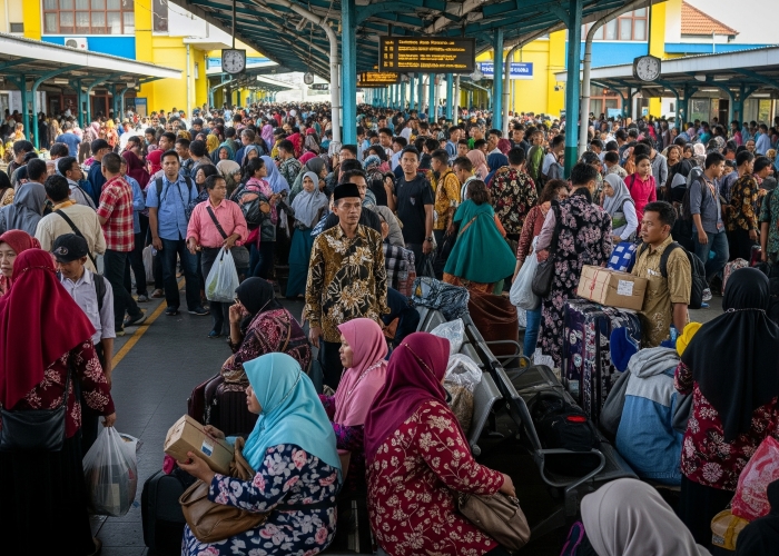 Lonjakan penumpang kereta api capai 115 persen saat arus balik Idul Adha 2025.