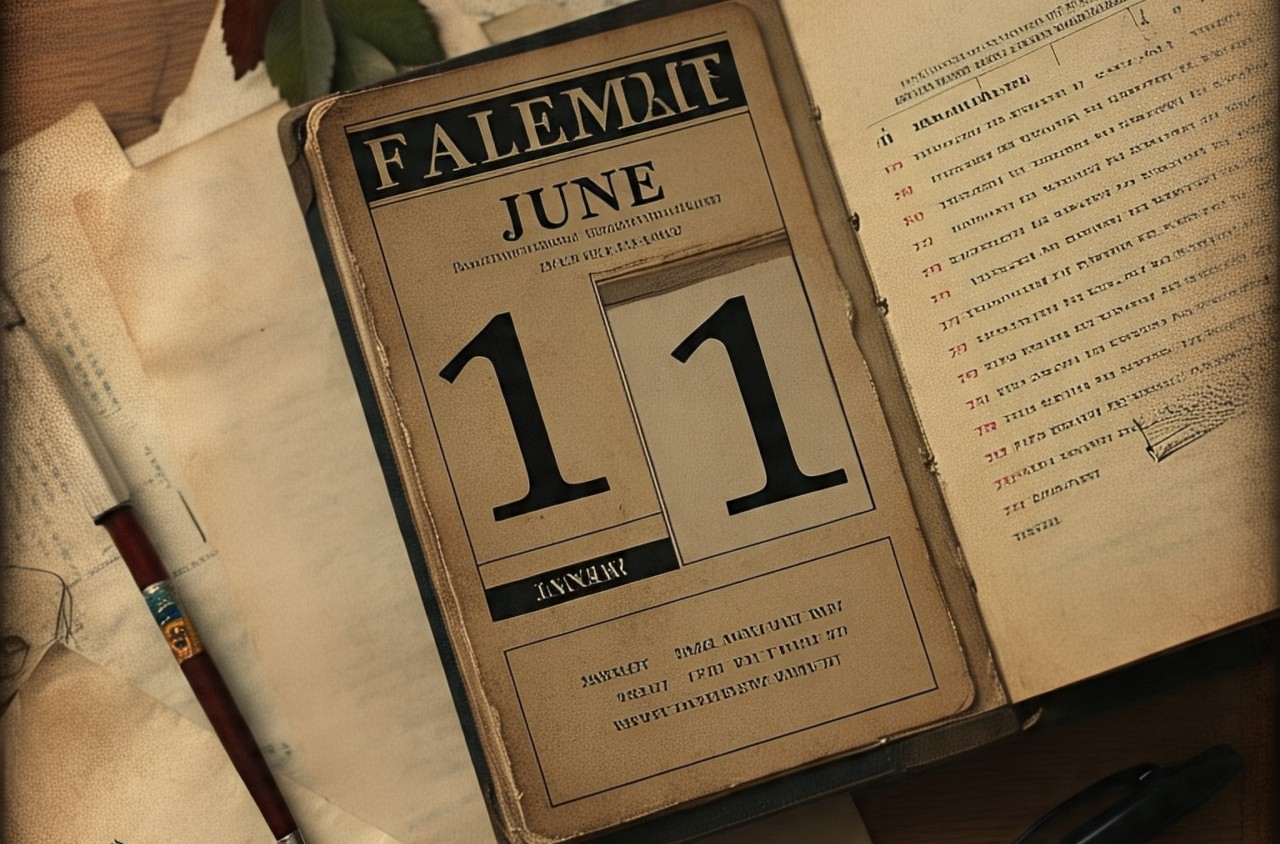 Kalender lama tertanggal 11 Juni.