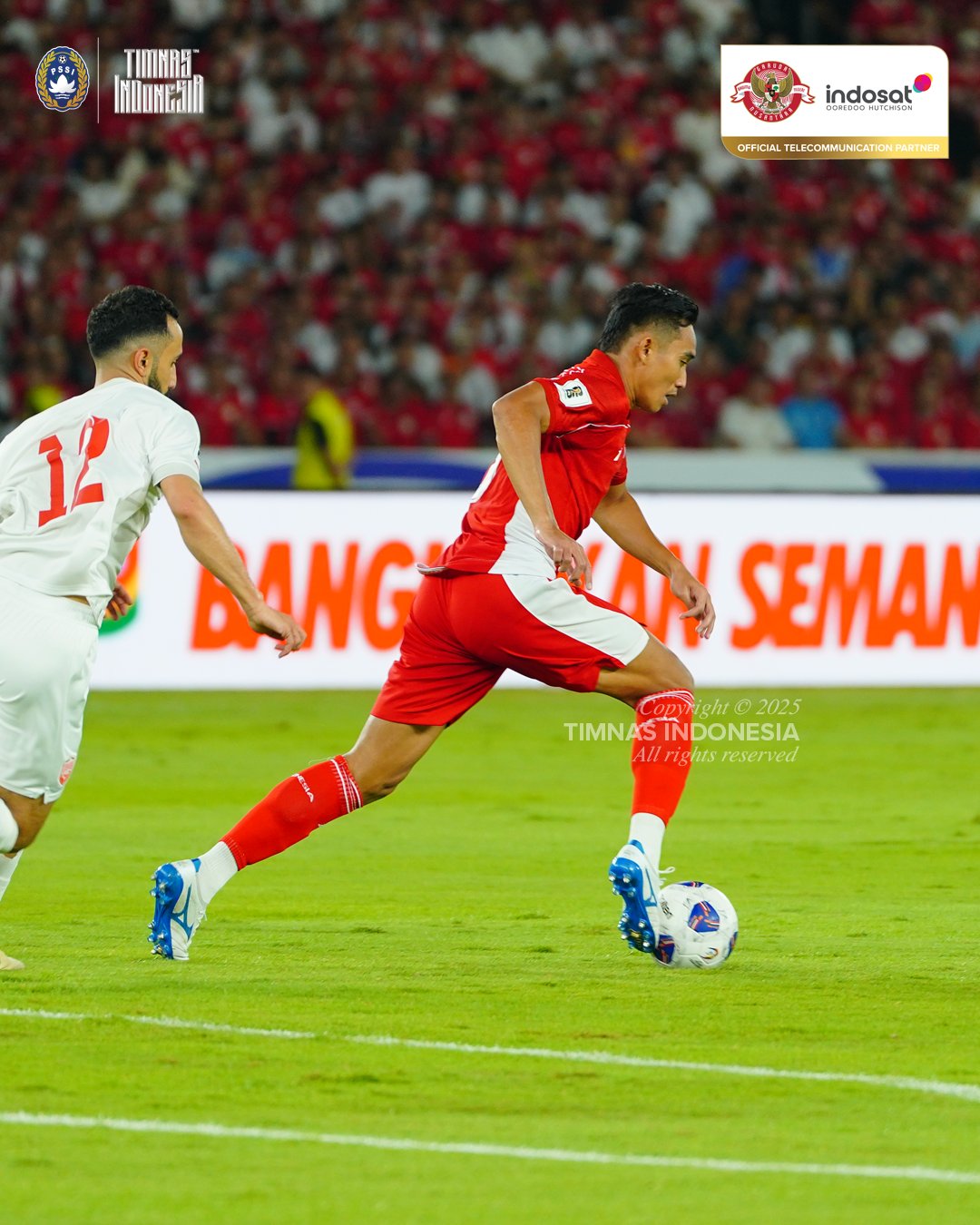 HAMSTRING: Rizky Ridho terancam absen membela timnas Indonesia setelah keluhan pada otot kakinya