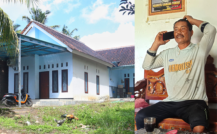 TUTUP: Rumah Joko Suyoto, ayah penyanyi Farel Prayoga di  Dusun Sumberjo, Desa Kepundungan, Kecamatan Srono, tertutup rapat, Kamis (12/6)