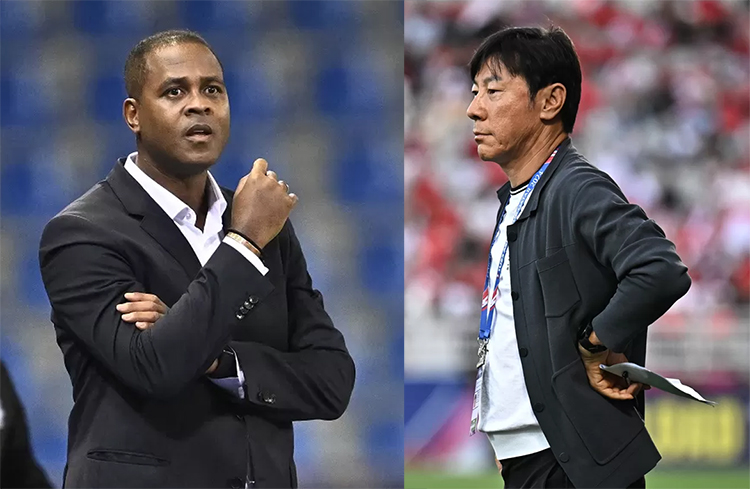 Patrick Kluivert dan Shin Tae-yong.