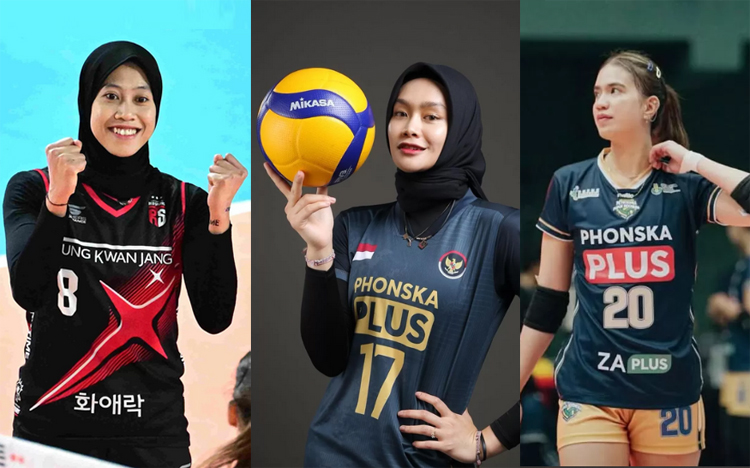 Megawati Hangestri, Wilda Siti Nurfadhilah, dan Shella Bernadetha, tiga pemain voli putri Indonesia yang media sosialnya di-follow agensi Turki.