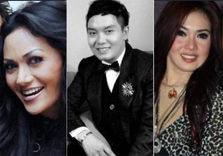 Kolase foto Krisdayanti, Hengki Kawilarang, dan Syahrini.