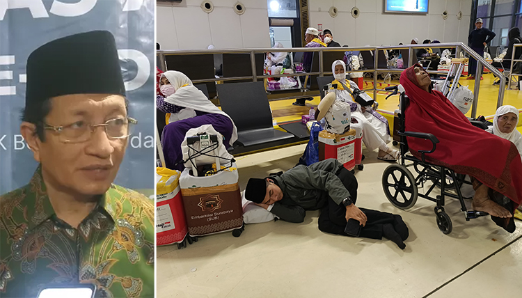 Menteri Agama (Menag) Nasaruddin Umar. Jemaah haji Banyuwangi yang sempat tertahan di Bandara Jeddah.