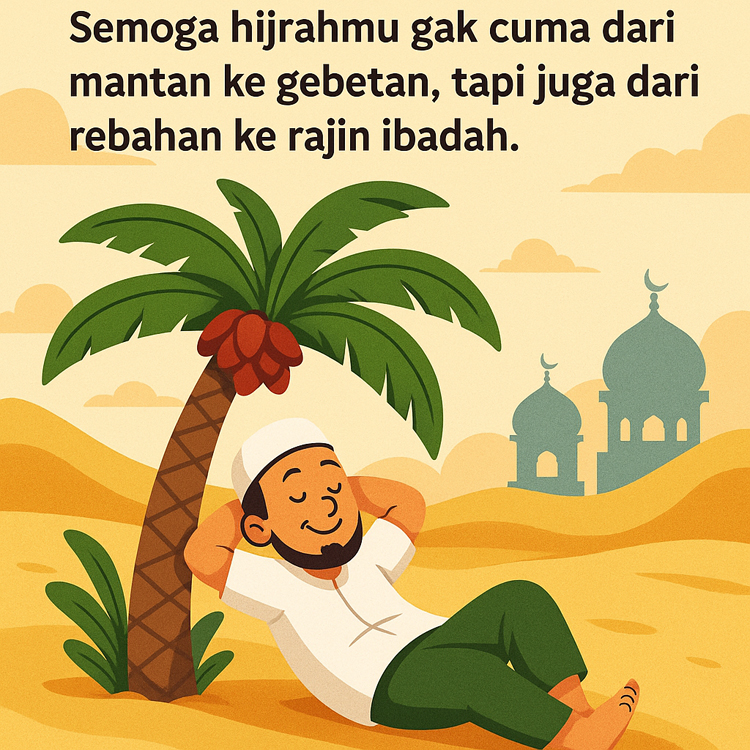 Salah satu ucapan tahun baru Hijriyah yang bikin tersenyum sendiri.