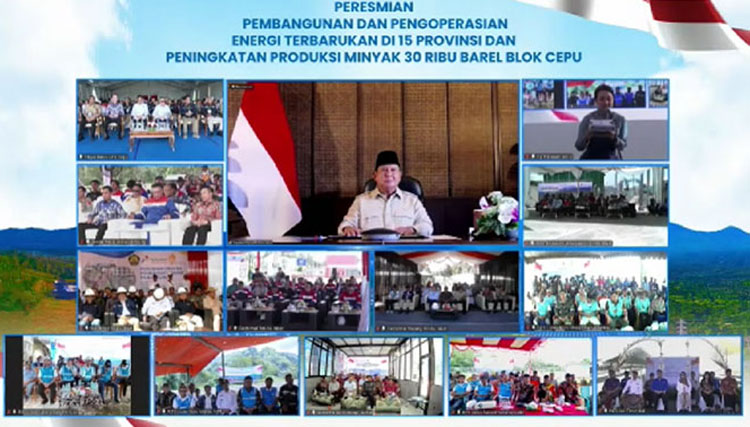Presiden Prabowo meresmikan PLTP Ijen secara daring.