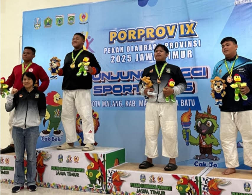 PERSEMBAHAN TERAKHIR: Nio menyumbangkan medali emas bagi kontingen Judo Banyuwangi di Porprov IX 2025