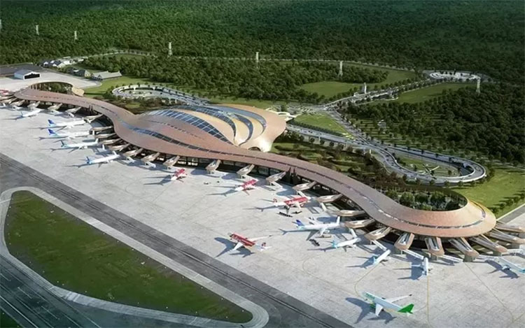 ILUSTRASI maket proyek raksasa senilai Rp50 triliun untuk membangunan Bandara Internasional Baru di Bali Utara.
