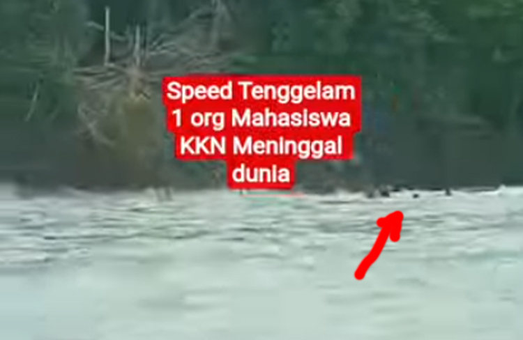 TANGKAPAN LAYAR video detik-detik mahasiswa KKN UGM tenggelam di Maluku Tenggara.