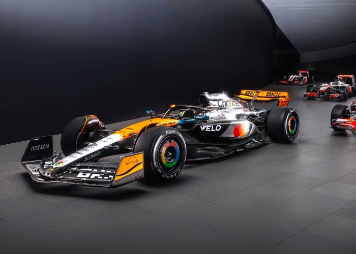 McLaren luncurkan livery chrome ikonik untuk F1 GP Inggris 2025, digunakan Lando Norris dan Oscar Piastri.