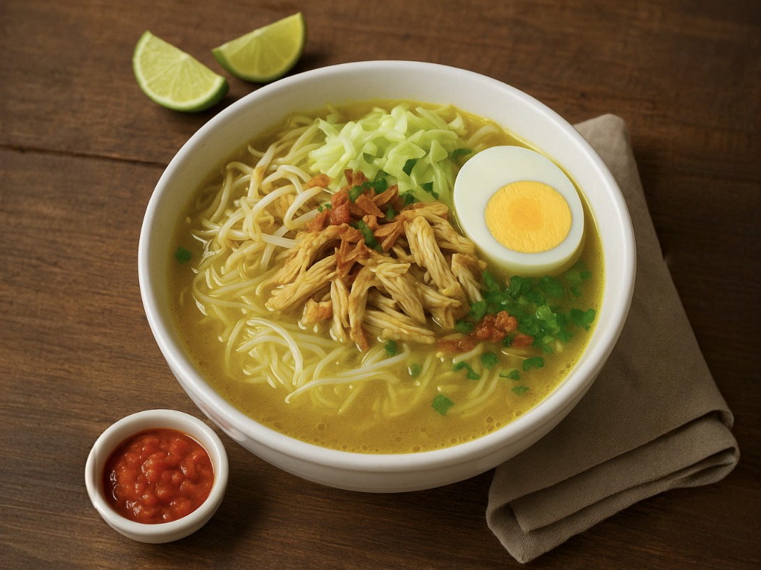 Resep soto ayam enak dan gampang, kuah kuning dan nikmat.
