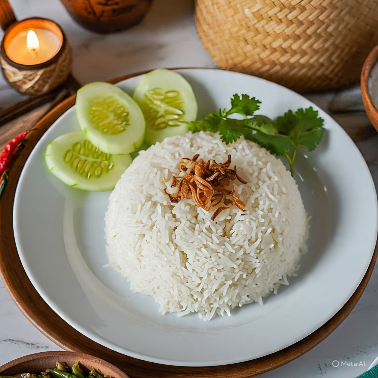 Resep nasi kelapa pulen dan gurih.