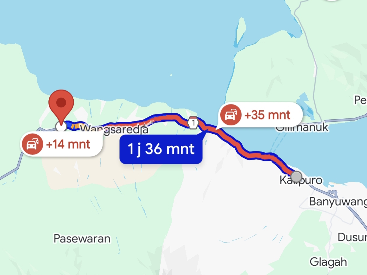 Macet, Pelabuhan Ketapang tidak bisa diakses.