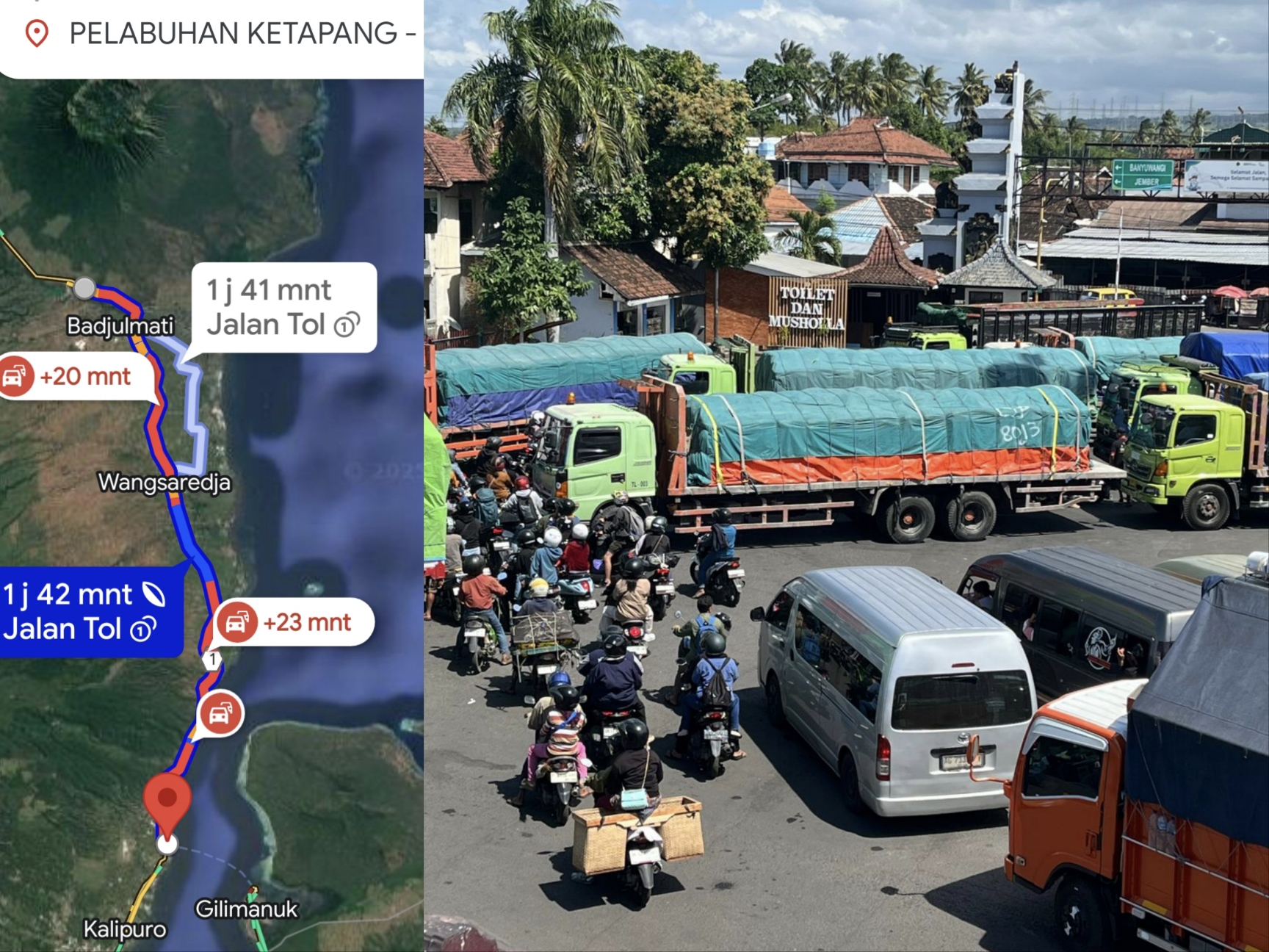 Pelabuhan Ketapang Banyuwangi macet parah.