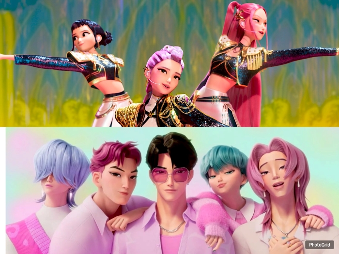 Dua idol group K-Pop fiksi dalam film K-Pop Demon Hunters merilis lagu yang menjadi Top Global.