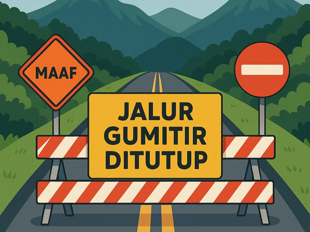 Jalur Gumitir ditutup total 24 Juli hingga 24 September 2025 untuk preservasi jalan.