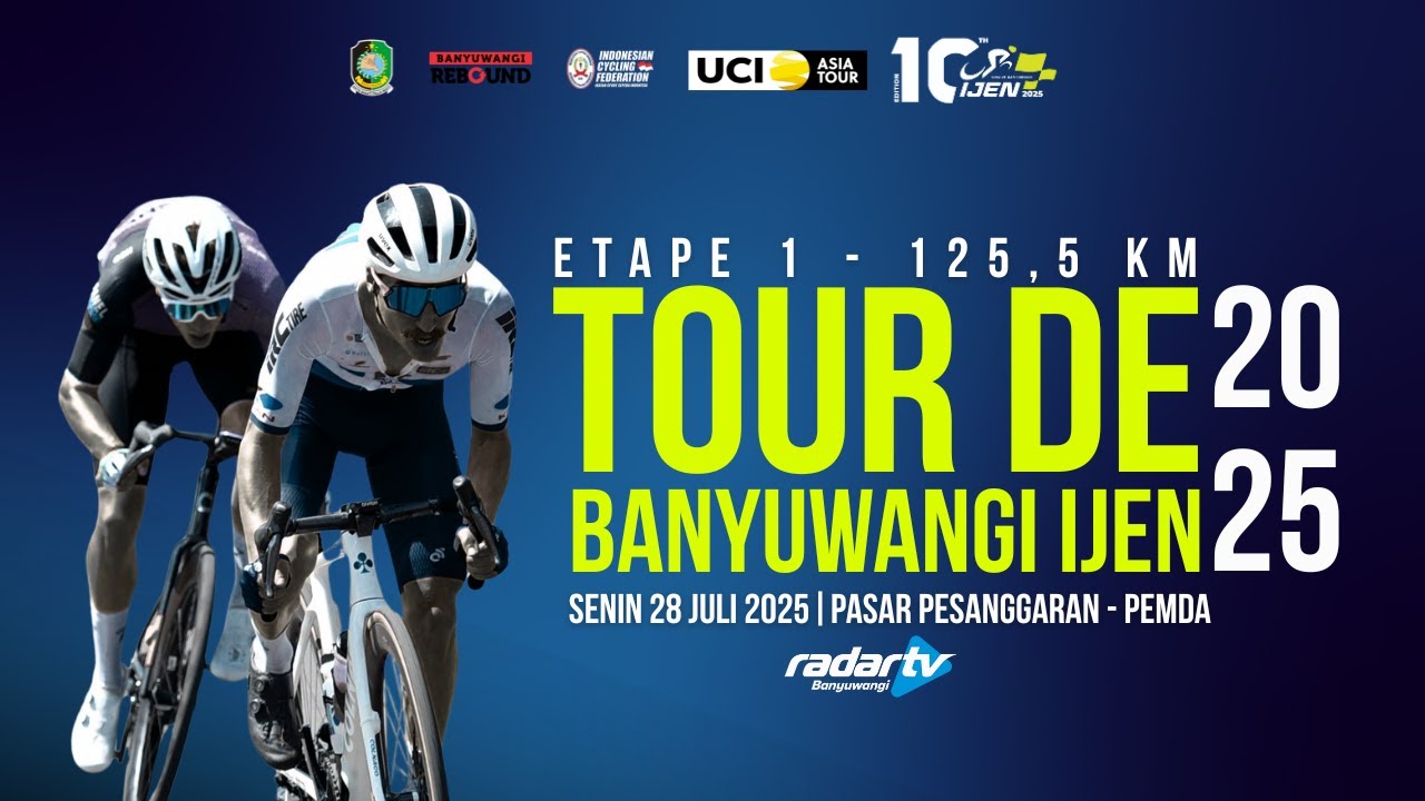 Tour de Banyuwangi Ijen 2025 disiarkan langsung melalui Youtube Channel Radar Banyuwangi.