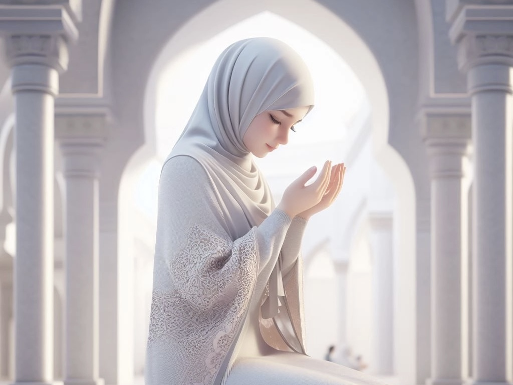 Ilustrasi wanita berdoa