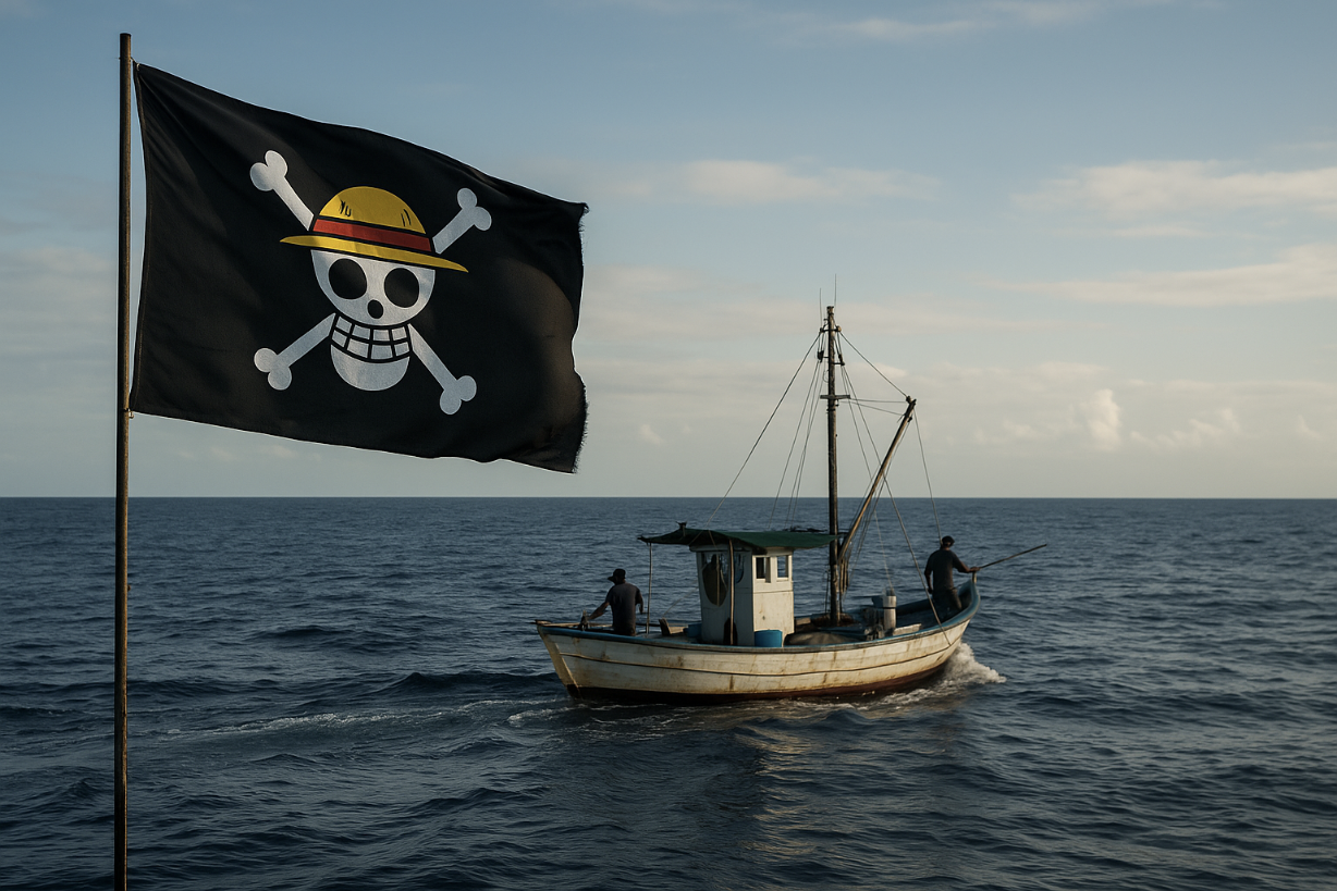 Ilustrasi bendera one piece.