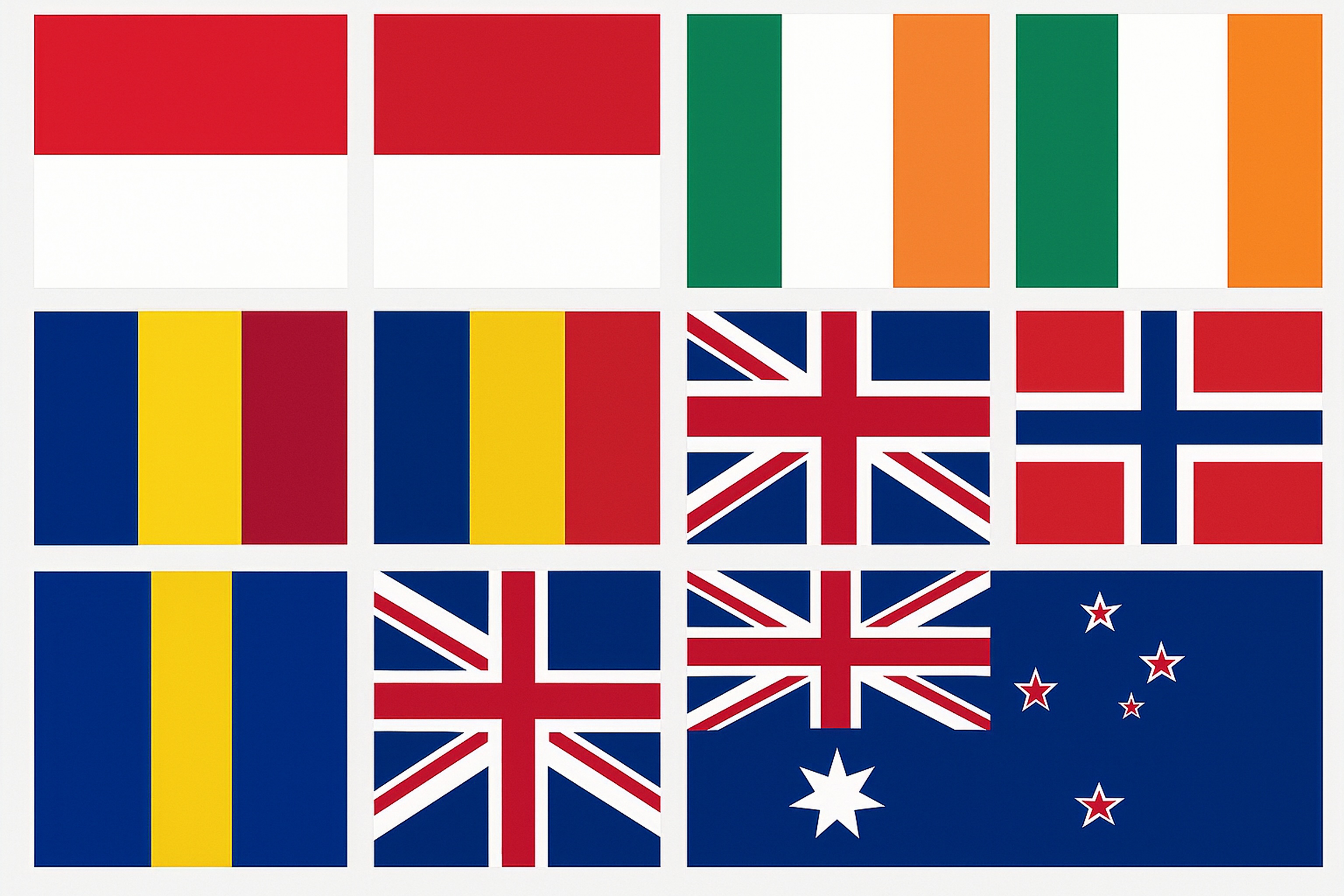 Contoh bendera negara yang memiliki desain serupa