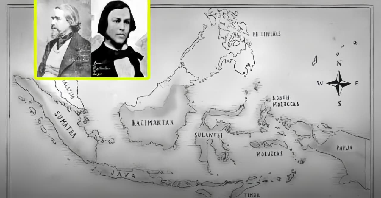 Potret George Windsor Earl dan James Richardson Logan, dua tokoh asing yang pertama kali mencetuskan istilah