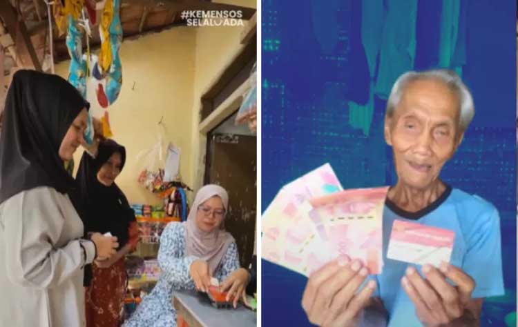 Ilustrasi: Pencairan bantuan sosial (bansos).