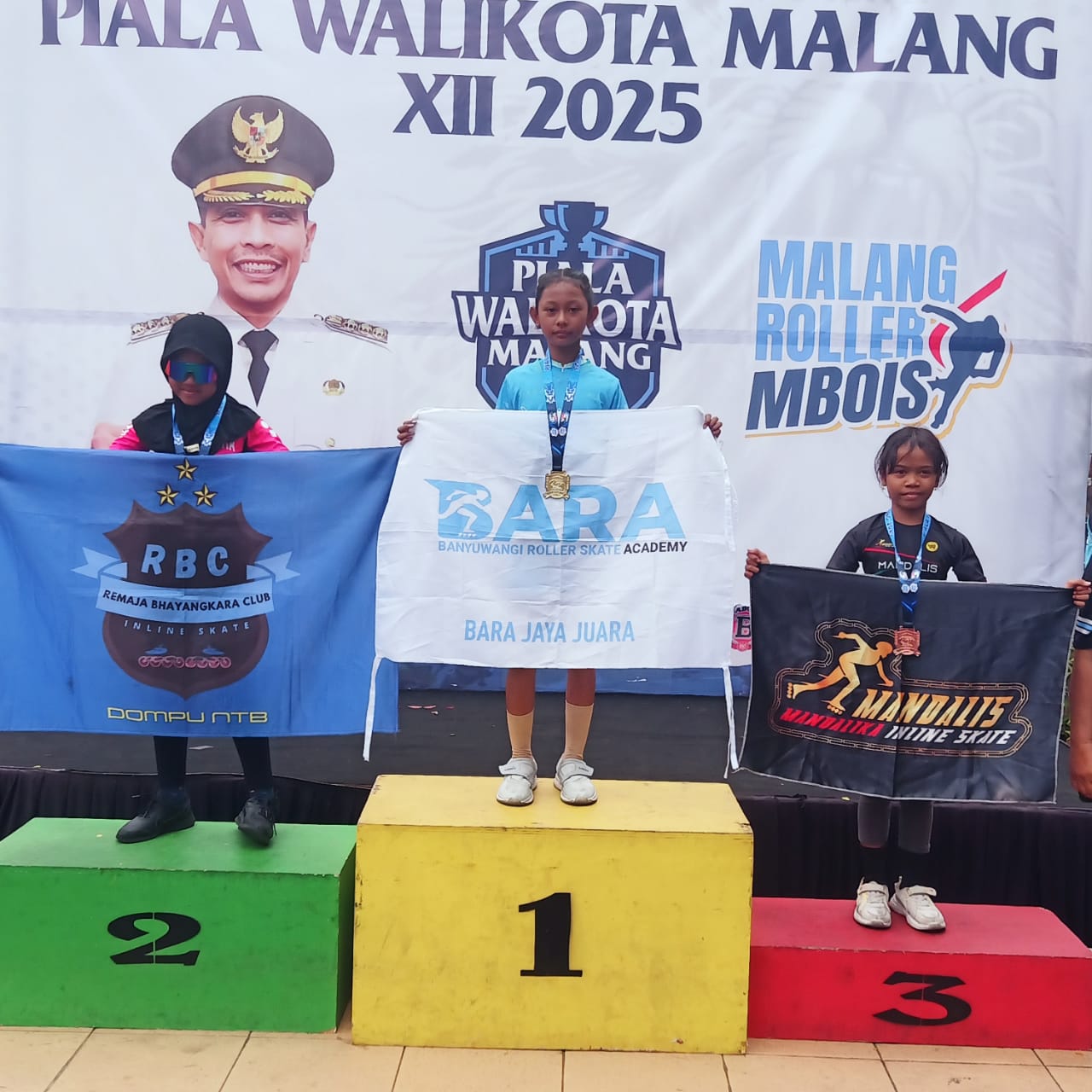 JUARA: Atlet BARA berada di podium tertinggi Kejurnas Wali Kota Cup 2025 di Malang beberapa hari lalu.